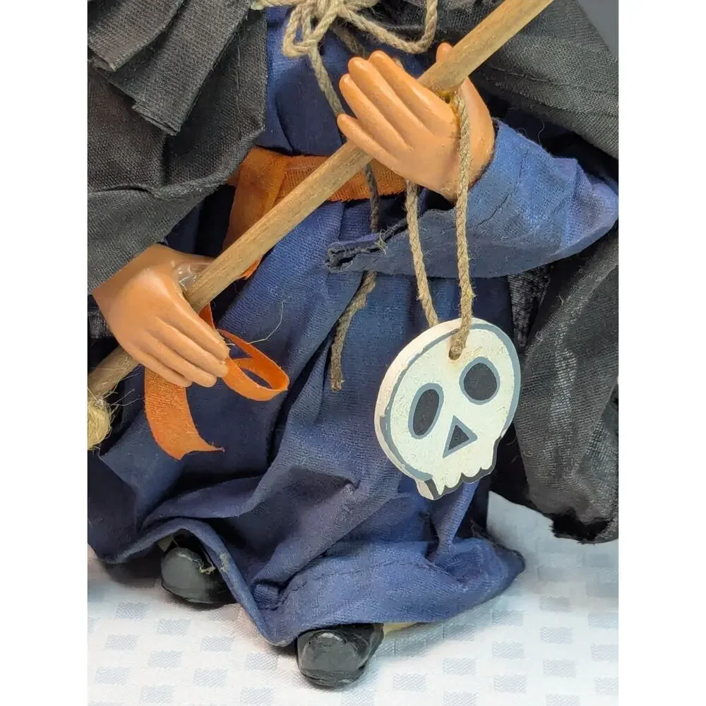 Vintage 80s Halloween Old Hag Witch Figurine Paper Mache